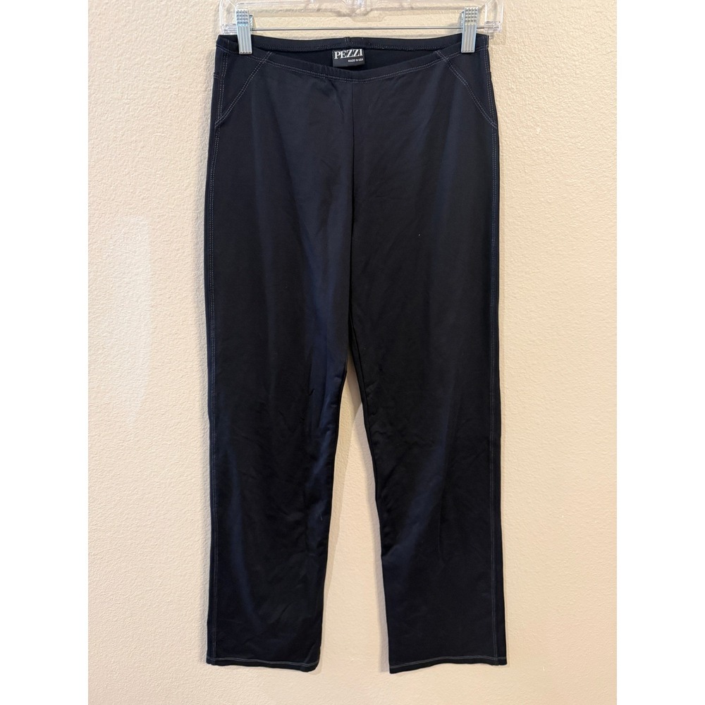 Pezzi Womens Black Stretch Pull On Straight‎ Leg Pants Size M Made in USA